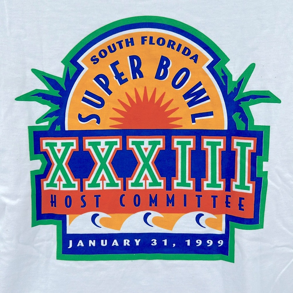 NWOT Vintage Pro Player NFL Super Bowl XXXIII T-shirt- Sz L, White